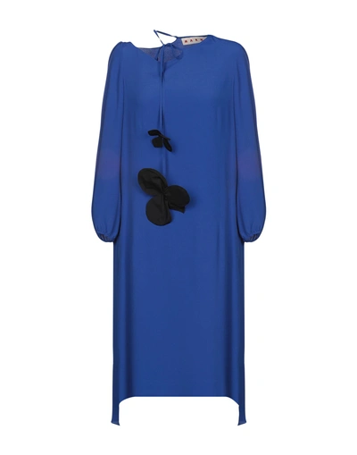 Shop Marni Midi Dresses In Bright Blue