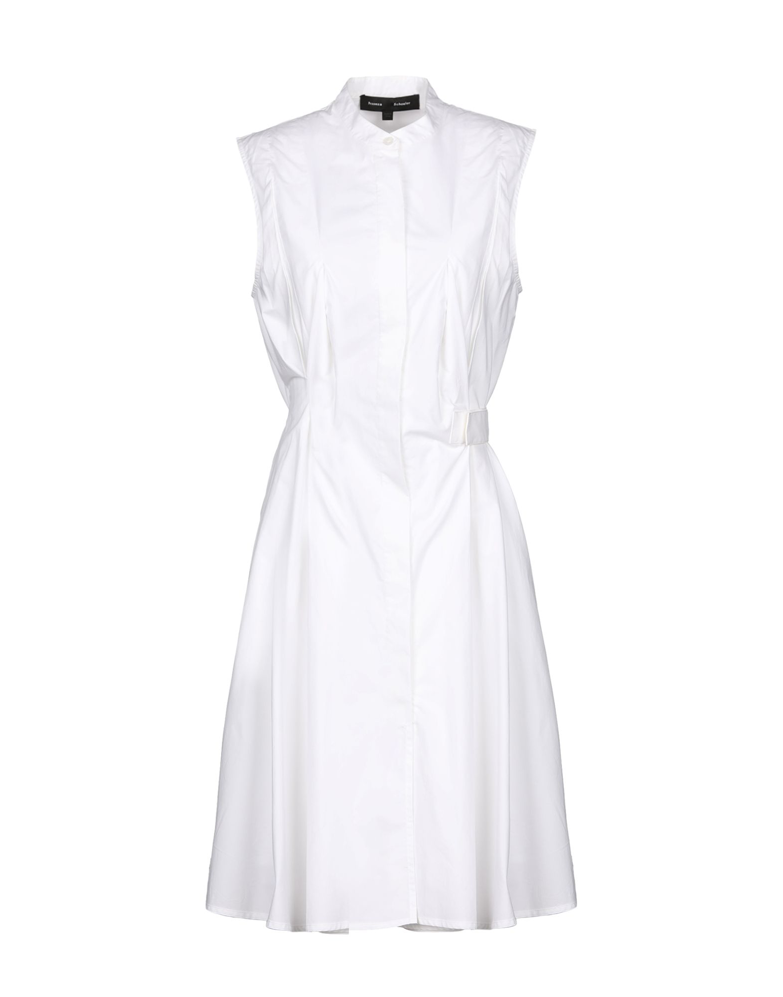 plain white knee length dress