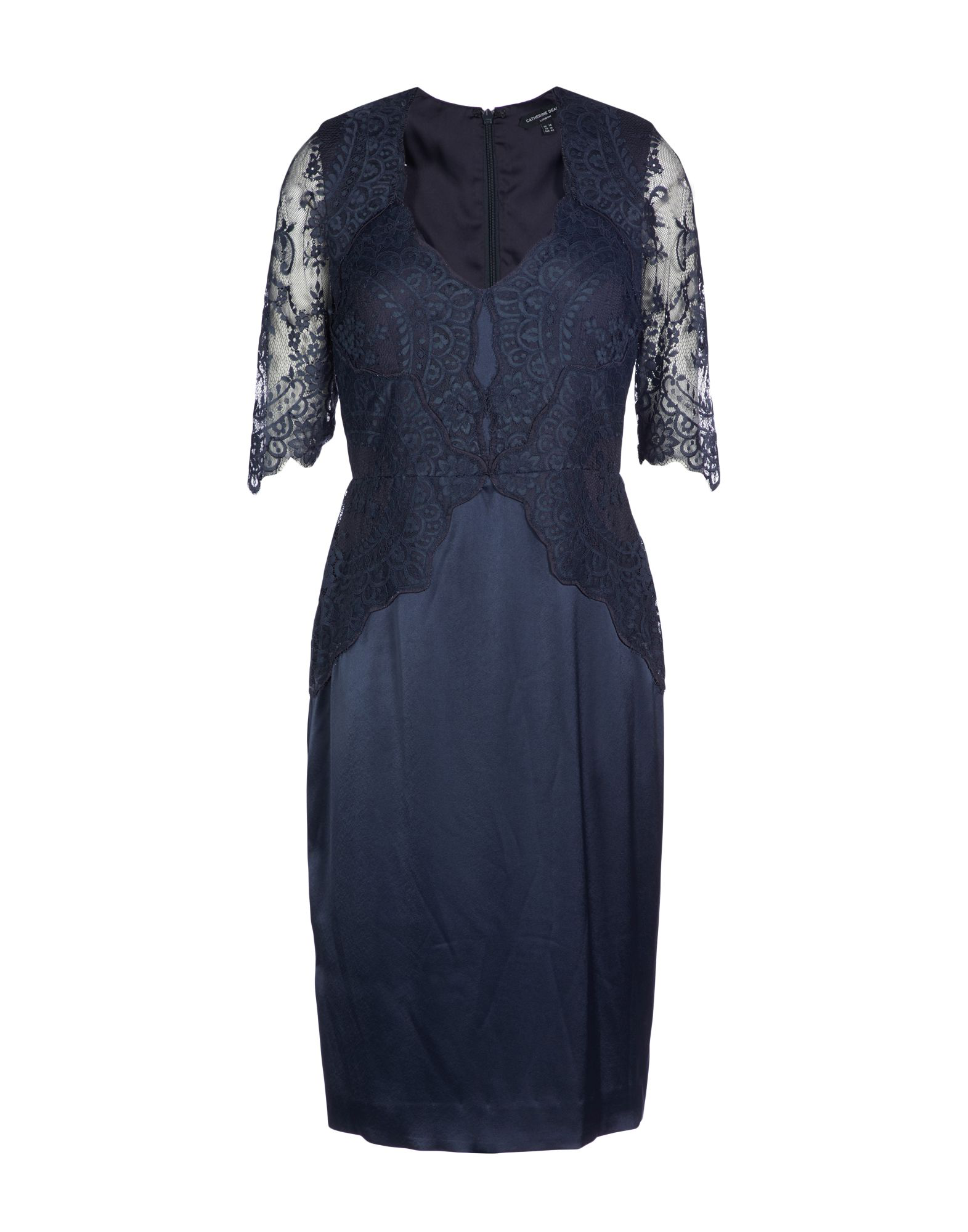 dark blue knee length dress
