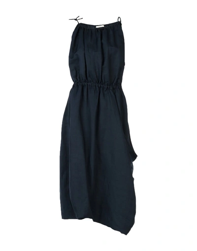 Shop Celine Long Dress In Dark Blue