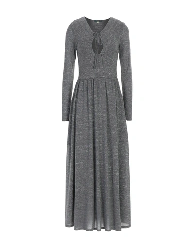 Shop Alexa Chung Alexachung Woman Maxi Dress Grey Size M Viscose, Polyester, Polyamide
