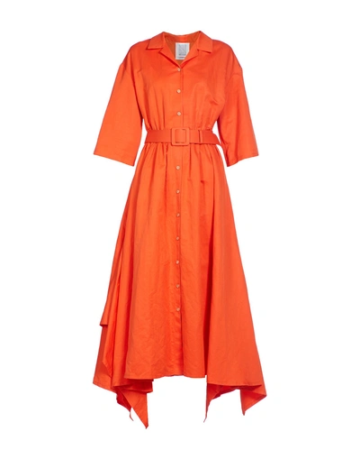 Shop Rosie Assoulin Long Dresses In Orange