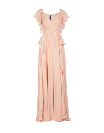 Shop Elie Saab Long Dress In Salmon Pink