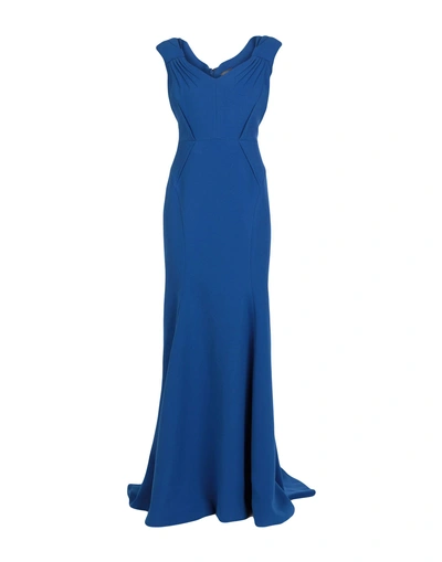 Shop Zac Posen Long Dresses In Blue