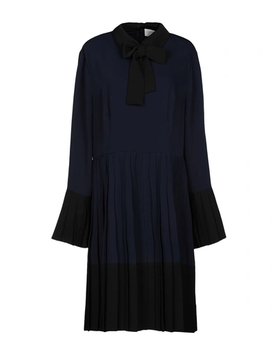 Shop Mikael Aghal Short Dress In Dark Blue
