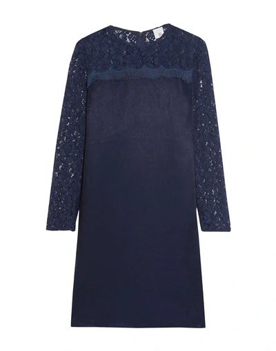 Shop Iris & Ink Short Dress In Dark Blue