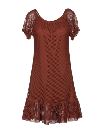 Shop Pin Up Stars Short Dresses In Brown