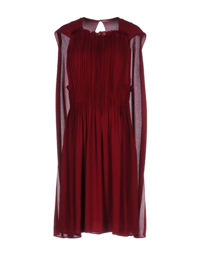 Shop Valentino Short Dresses In Maroon