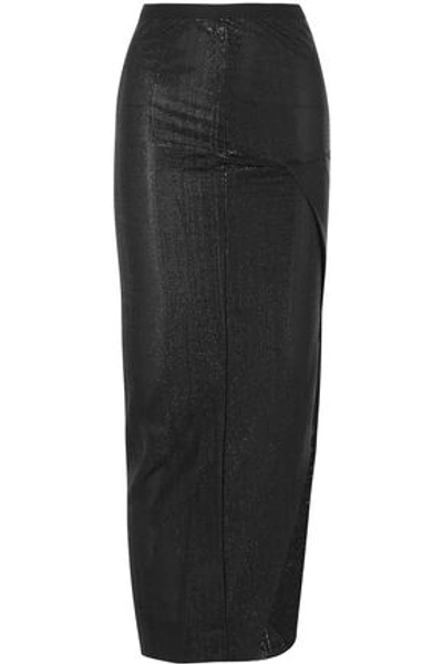 Shop Rick Owens Lilies Woman Lamé Maxi Skirt Black