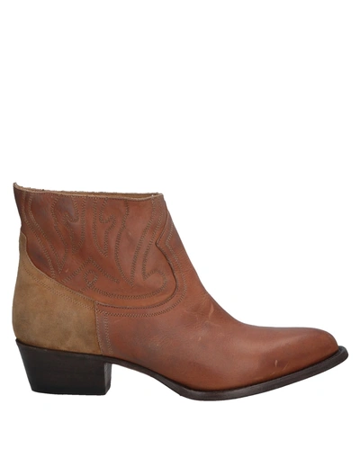Shop Buttero Woman Ankle Boots Tan Size 6 Soft Leather In Brown