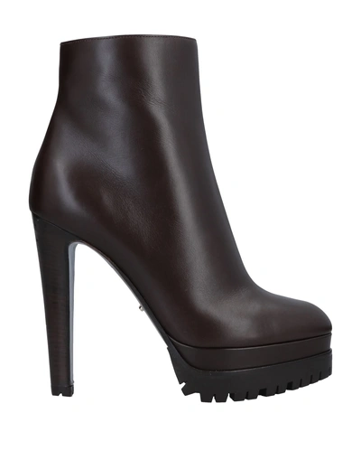 Shop Sergio Rossi Ankle Boot In Dark Brown