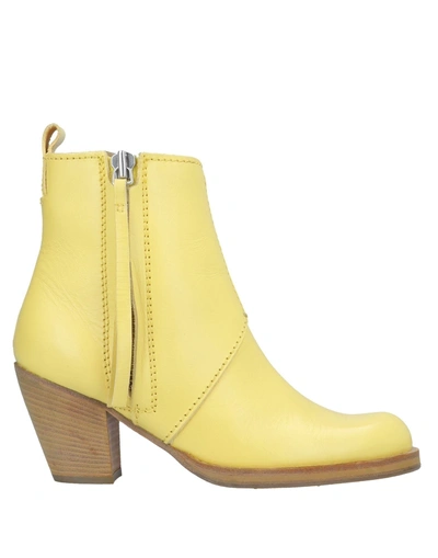 Shop Acne Studios Ankle Boots In Yellow
