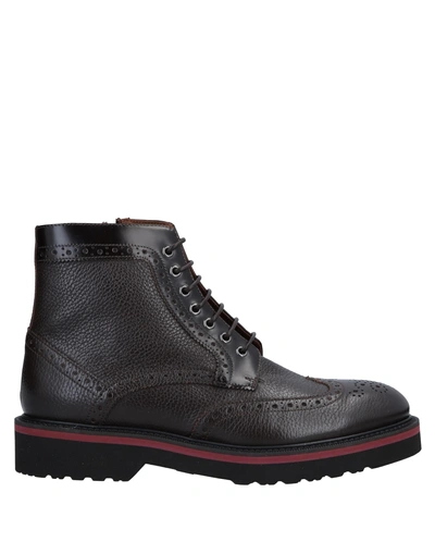 Shop Alberto Guardiani Ankle Boots In Dark Brown