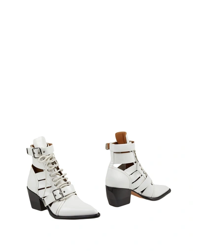 Shop Chloé Ankle Boots In White