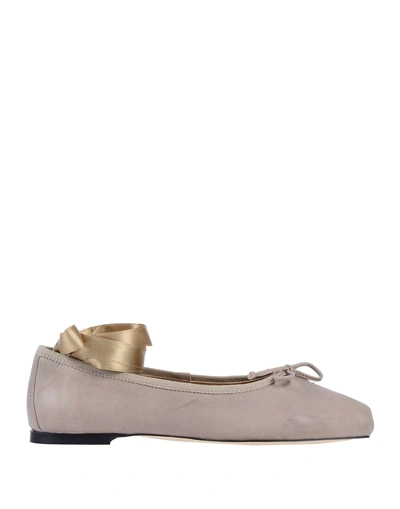 Shop Pantofola D'oro Ballet Flats In Dove Grey