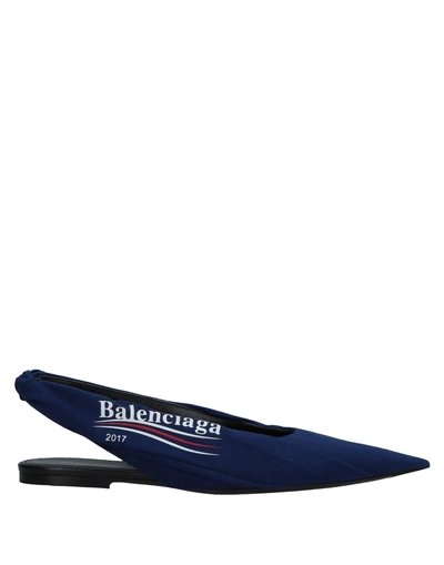Shop Balenciaga Ballet Flats In Blue
