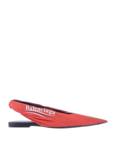 Shop Balenciaga Ballet Flats In Red