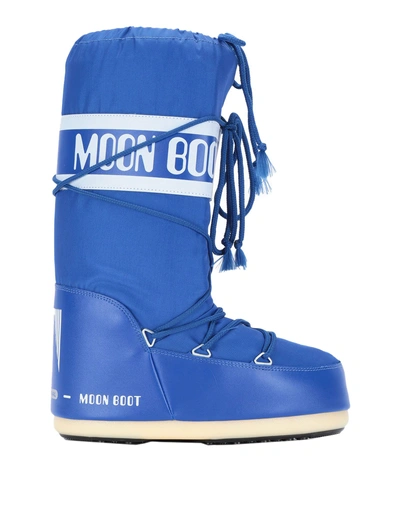 Shop Moon Boot Nylon Woman Knee Boots Bright Blue Size 8-9.5 Textile Fibers