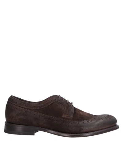 Shop Ortigni Man Lace-up Shoes Dark Brown Size 8 Soft Leather