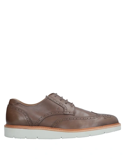Shop Hogan Man Lace-up Shoes Brown Size 8.5 Leather
