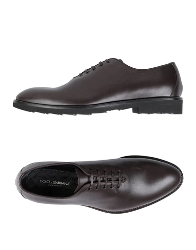 Shop Dolce & Gabbana Lace-up Shoes In Dark Brown