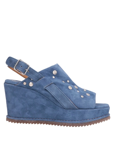 Shop Alberto Fermani Sandals In Slate Blue
