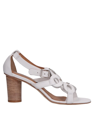 Shop Alberto Fermani Sandals In White