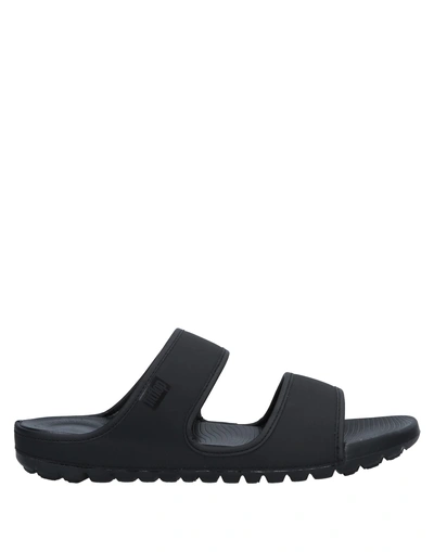 Shop Fitflop Man Sandals Black Size 8 Textile Fibers