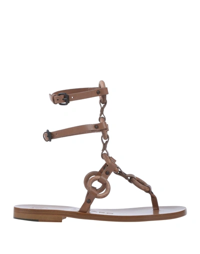 Shop Álvaro González Toe Strap Sandals In Brown