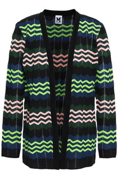 Shop M Missoni Woman Crochet-knit Cardigan Lime Green