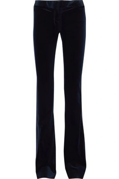 Shop Roberto Cavalli Woman Cotton-blend Velvet Bootcut Pants Midnight Blue