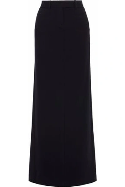 Shop Roberto Cavalli Woman Stretch-wool Maxi Skirt Black