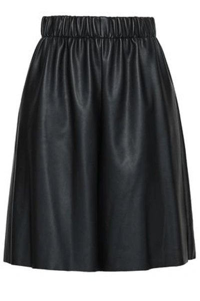 Shop M Missoni Gathered Faux Leather Shorts In Black