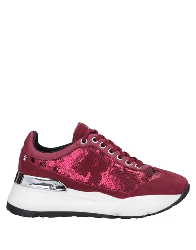 Shop Ruco Line Rucoline Woman Sneakers Garnet Size 5 Leather, Textile Fibers In Red