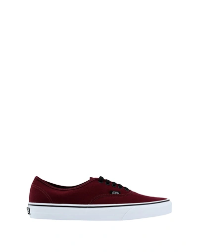 Shop Vans Ua Authentic Port Royale/bla Man Sneakers Burgundy Size 9 Textile Fibers In Red