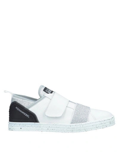 Shop Hogan Rebel Woman Sneakers White Size 4.5 Soft Leather, Textile Fibers