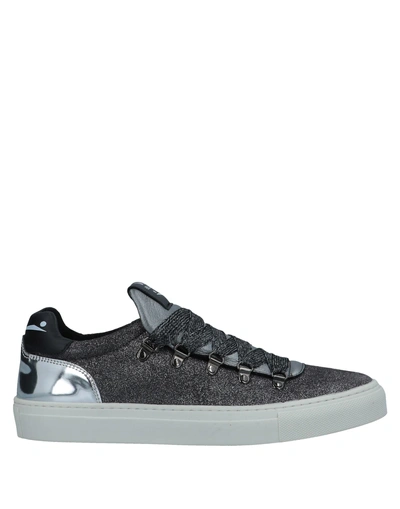 Shop Voile Blanche Woman Sneakers Lead Size 6 Soft Leather, Textile Fibers In Grey