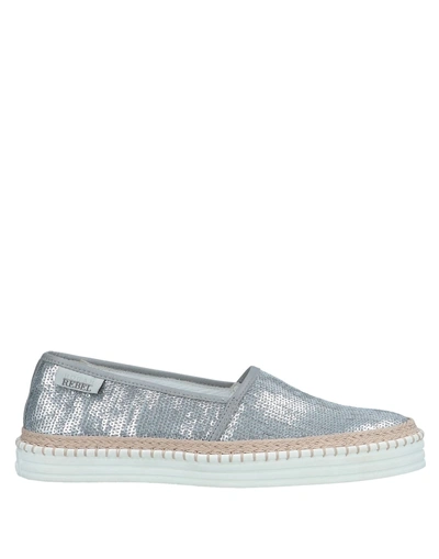 Shop Hogan Rebel Woman Espadrilles Grey Size 5.5 Textile Fibers, Soft Leather