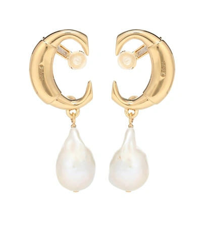 Shop Chloé Darcey Pearl Earrings In Gold