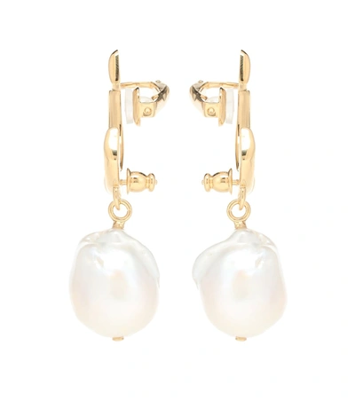 Shop Chloé Darcey Pearl Earrings In Gold