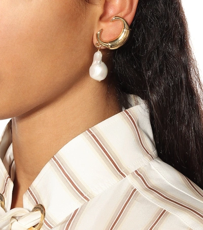 Shop Chloé Darcey Pearl Earrings In Gold