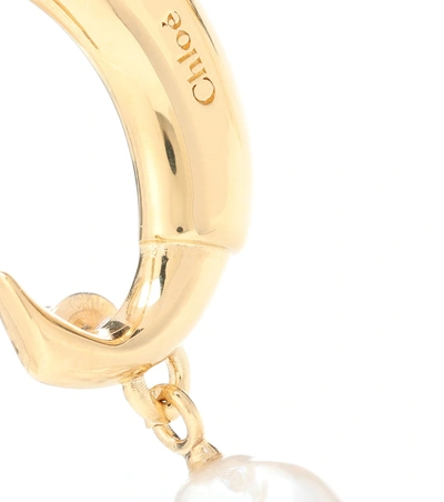 Shop Chloé Darcey Pearl Earrings In Gold