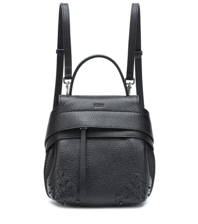 Shop Tod's Wave Mini Leather Backpack In Black