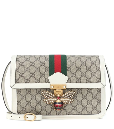Shop Gucci Queen Margaret Gg Supreme Medium Shoulder Bag In Beige