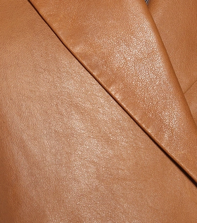 Shop Brunello Cucinelli Leather Coat In Brown