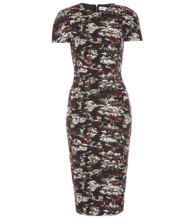 Shop Victoria Beckham Jacquard Midi Dress In Multicoloured