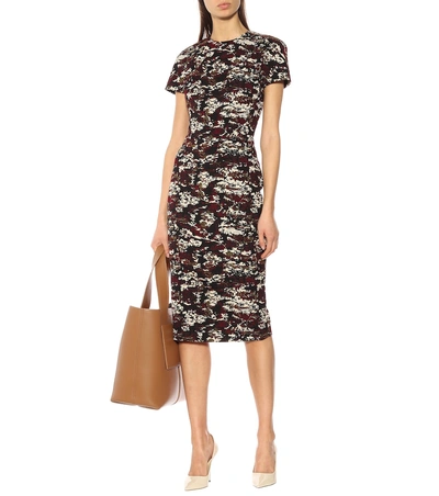 Shop Victoria Beckham Jacquard Midi Dress In Multicoloured