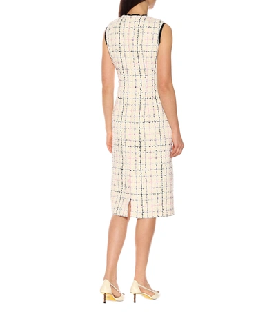 Shop Gucci Embellished Tweed Dress In White