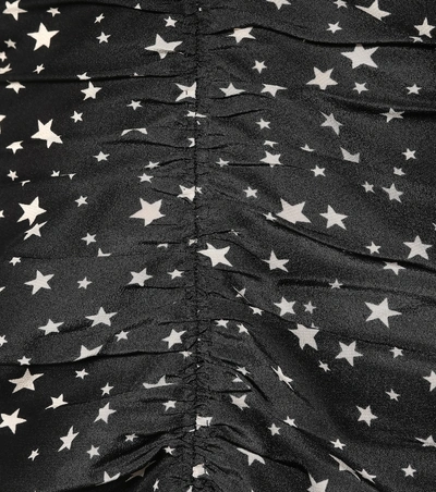 Shop Miu Miu Star-printed Silk Maxi Dress In Black