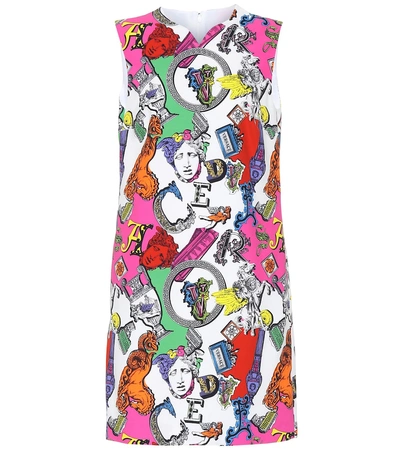 Shop Versace Printed Minidress In Multicoloured